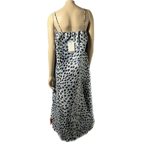 NWT Ganni Jacquard Column dress with pockets - Picture 3 of 14